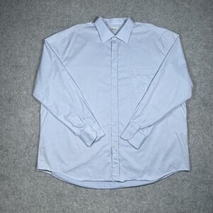 Brioni Long Sleeve Button‎ Down Shirt Mens Size 5XL 50-1 Blue Italy Made Luxury